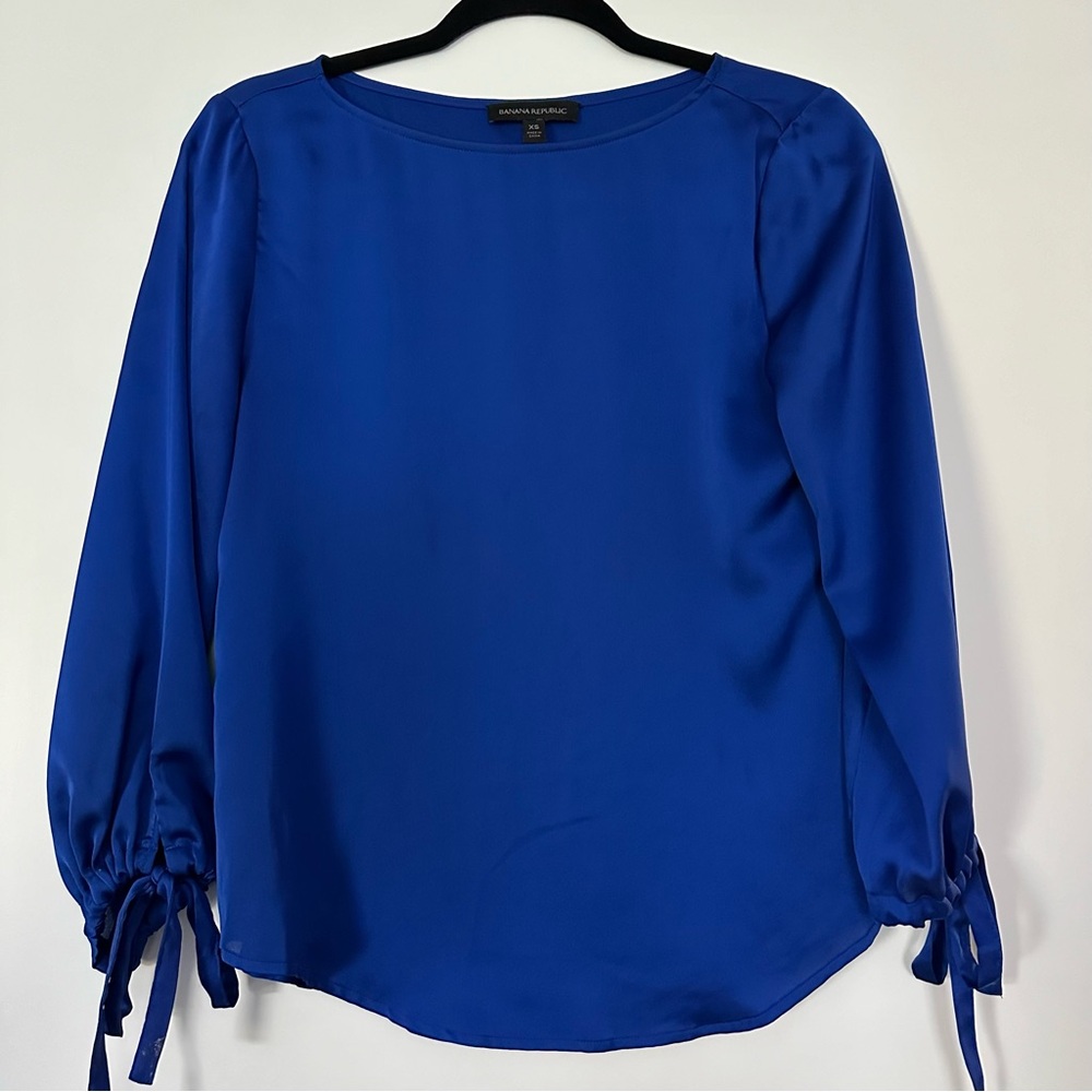 Banana Republic Blue Satin Blouse